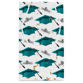 Blauwgroen vakken voor opleiding met diploma's klein cadeauzakje (Achterkant)