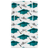 Blauwgroen vakken voor opleiding met diploma's klein cadeauzakje (Voorkant)