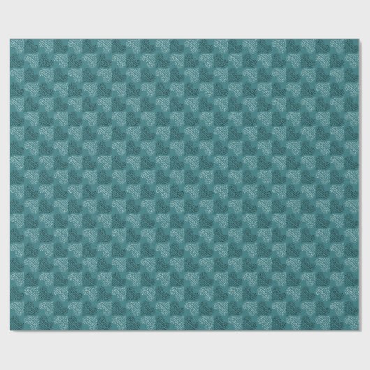 Blauwgroen Valentijn harten Cadeaupapier (Vlak)