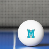 Blauwgroen varsity monogram pingpongbal (Net)