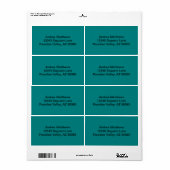 Blauwgroen vaste kleur etiket (Full Sheet)