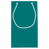 Blauwgroen vaste kleur klein cadeauzakje (Achterkant)