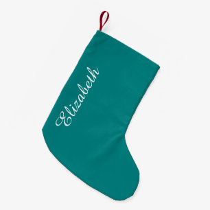 Blauwgroen vaste kleur kleine kerstsok