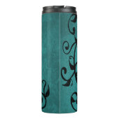 Blauwgroen vederwild Gepersonaliseerde thermische Thermosbeker (Achterkant)