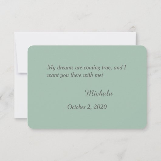 Blauwgroen Veer Drocatcher Bridesmaid Kaart (Achterkant)