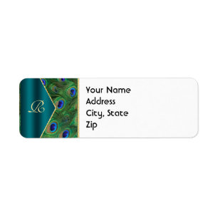 Blauwgroen veld Adres label