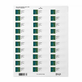 Blauwgroen veld Adres label (Full Sheet)