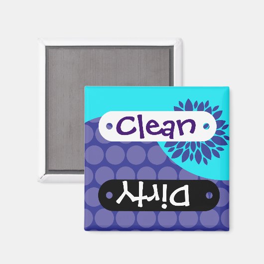 Blauwgroen ventilator Paarse schoonmaakwasmachine  Magneet (Voorkant / Achterkant)