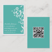 Blauwgroen ventilator Persoonlijk QR Groot Visitek Visitekaartje (Voorkant / Achterkant)
