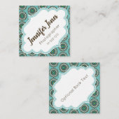 Blauwgroen ventilatorvierkantjes vernieuwen, vervi vierkante visitekaartje (Voorkant / Achterkant)