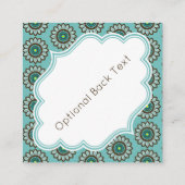 Blauwgroen ventilatorvierkantjes vernieuwen, vervi vierkante visitekaartje (Achterkant)