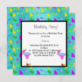 blauwgroen VERBINDING VAN DE BEDRIJFSPARTIJ Kaart (Voorkant / Achterkant)