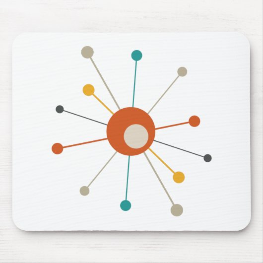 Blauwgroen verbrand Oranje atoomtijdperk in midden Muismat (Voorkant)