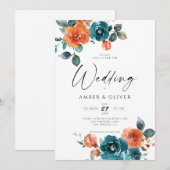 Blauwgroen Verbrand Sinaasappel Roest sinaasappel  Kaart (Voorkant / Achterkant)