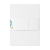 Blauwgroen Verbrande Oranje Herfst Bloemenbruiloft Uitnodigingen Wikkel (Achterkant Voorbeeld)