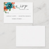 Blauwgroen verbrande Oranje Waterverf Bindende RSV Informatiekaartje (Voorkant / Achterkant)