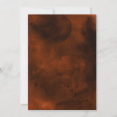 Blauwgroen & Verbrande Oranje Waterverf Huwelijksu Kaart (Achterkant)