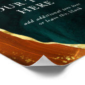 Blauwgroen, verbrande Sinaasappel & gouden agaat b Poster (Hoek)