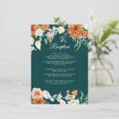 Blauwgroen verbrande Sinaasappel rustieke herfst b Informatiekaartje (Staand voorkant)