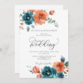 Blauwgroen Verbrande Sinaasappel Rustieke Herfst B Kaart