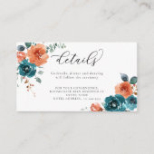 Blauwgroen verbrande Sinaasappels bloemboeketten b Informatiekaartje (Voorkant)