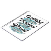 blauwgroen veren dankbaar gezegend kussen notitieboek (Linkerzijde)