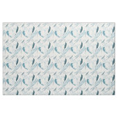 Blauwgroen veren stof (Fat Quarter)