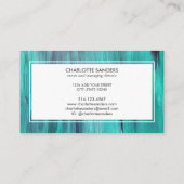 Blauwgroen verf en wit visitekaartje (Achterkant)