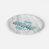 Blauwgroen Verjaardag Papieren Bordje (Gekanteld)