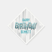 Blauwgroen Verjaardag Servet (Hoek)