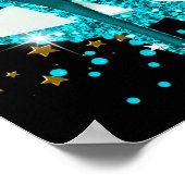 BLAUWGROEN verjaardagsfeestfeestdag 2 van de Banne Poster (Hoek)