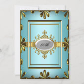 Blauwgroen verjaardagsfeestuitnodiging Blauwgroen  Kaart (Voorkant)