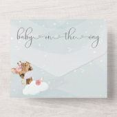 Blauwgroen verkuildieren in maskers virtueel Baby All In One Uitnodiging (Achterkant)