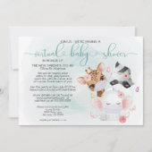 Blauwgroen verkuildieren in maskers virtueel Baby Kaart (Voorkant)