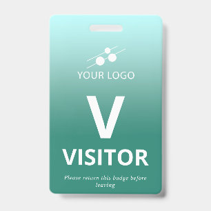 Blauwgroen verloop Je Logo bezoeker toevoegen Badge