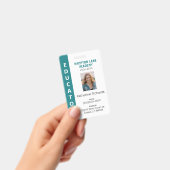 Blauwgroen Verticale Streep Homeschool Educator ID Badge (Handheld)