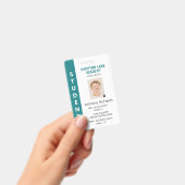 Blauwgroen Verticale Streep Homeschool Student ID Badge (Handheld)