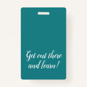 Blauwgroen Verticale Streep Homeschool Student ID Badge (Achterkant)