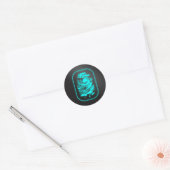 Blauwgroen vingerafdruk ronde sticker (Envelop)