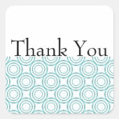 Blauwgroen Vintage cirkelpatroon Dank u Sticker (Voorkant)