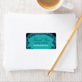 Blauwgroen Vintage Dank u Sticker B459 (Insitu)