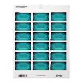 Blauwgroen Vintage Dank u Sticker B459 (Full Sheet)
