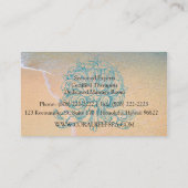 Blauwgroen Vintage Zee Shell Scroll Beach Visitekaartje (Achterkant)