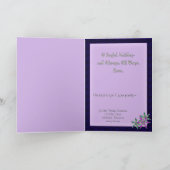 Blauwgroen & Violet Tree (gepersonaliseerde Xmas K Feestdagen Kaart (Binnen)