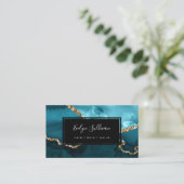 blauwgroen visitekaartje (Staand voorkant)