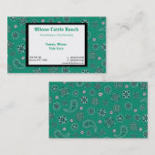 Blauwgroen Visitekaartje Bandana (Voorkant / Achterkant)