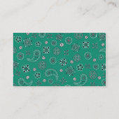 Blauwgroen Visitekaartje Bandana (Achterkant)
