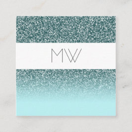 Blauwgroen Visitekaartje Glitter