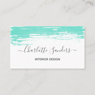 Blauwgroen visitekaartje met chalk-verfelegant