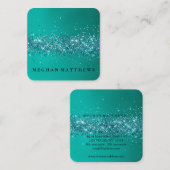 Blauwgroen Visitekaartje op het Plein van de Schoo (Voorkant / Achterkant)